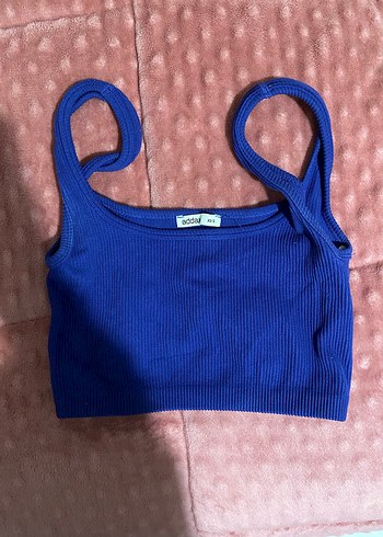 Lacivert Askılı Crop - Görsel 3