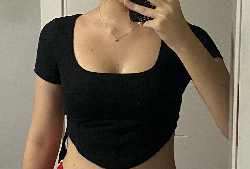 Siyah Mini Crop - Görsel 3