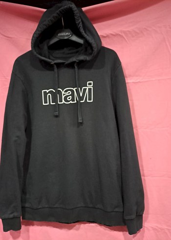 Mavi Kapüşonlu Oversize Sweatshirt kusursuz