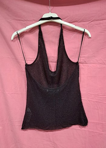 Zara Siyah Örme Halter Yaka Kadın Atlet