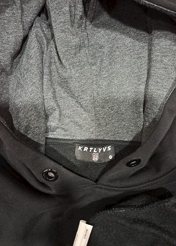 Beşiktaş Kara Kartal Baskılı Siyah Kapüşonlu Sweatshirt unisx