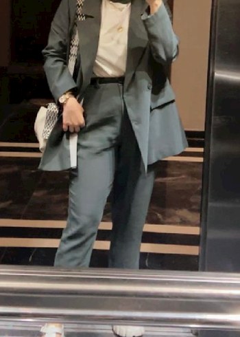 Diğer Yeşil keten blazer takım Qooq markasına ait