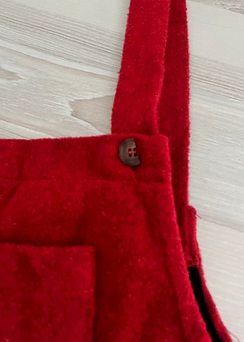 Kırmızı Kolsuz Kadın Midi Salopet - Görsel 2