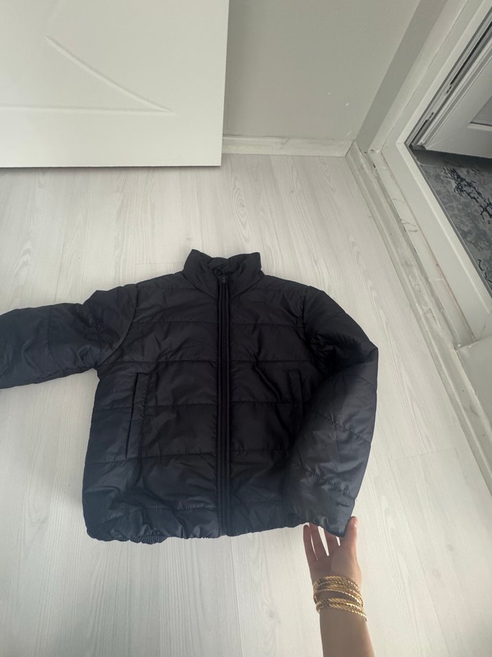 Lacivert Fermuarlı Kadın Kışlık Mont - Görsel 2