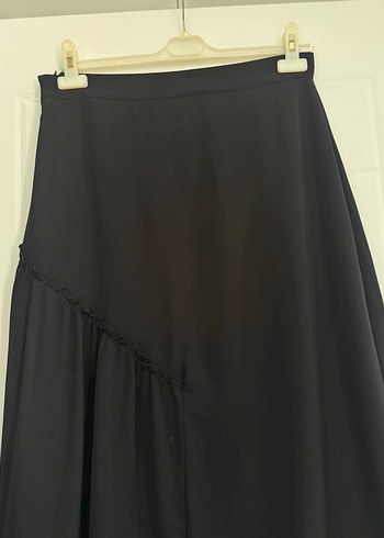 Drapeli Siyah Uzun Kadın Etek - Görsel 2