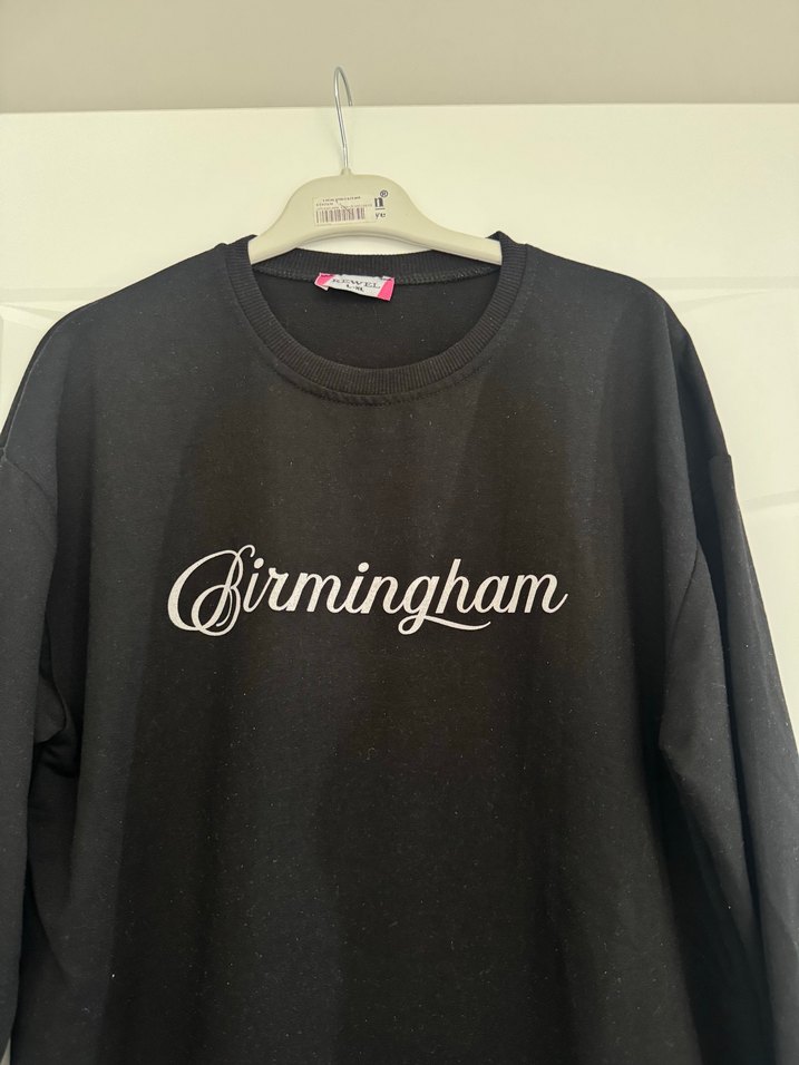 Siyah Baskılı Uzun Kollu Kadın Sweatshirt - Görsel 2