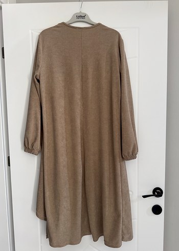 Bej Kadın Süet Salaş Uzun Ceket - Görsel 3