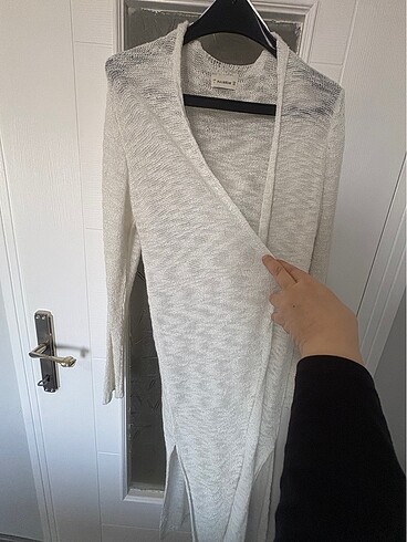 l Beden Pull&Bear Beyaz Hırka #pullandbear