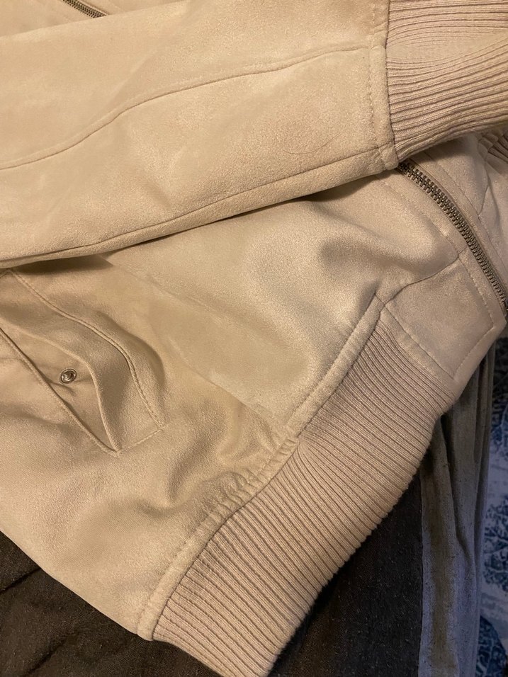 Bej Süet Fermuarlı erkek Ceket - Görsel 5