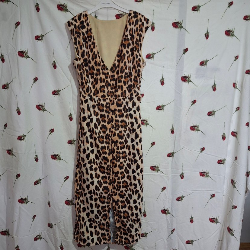 Kahverengi Leopar Desenli Elbise - Görsel 2