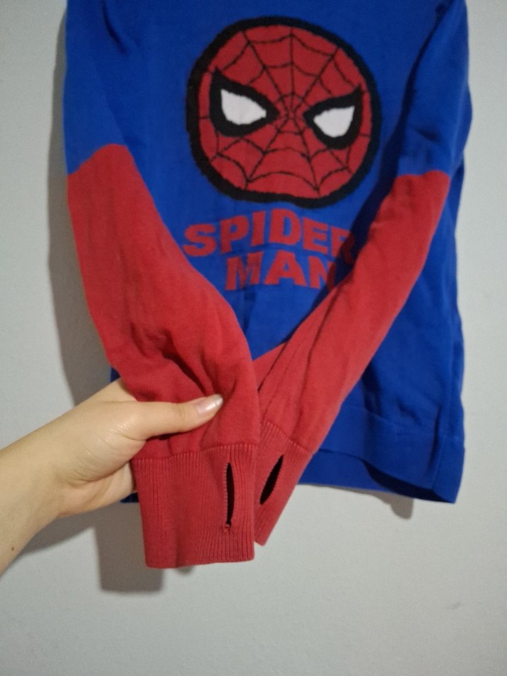 Erkek Çocuk Mavi Örümcek Adam Kazak - Görsel 5