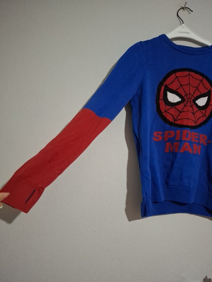 Erkek Çocuk Mavi Örümcek Adam Kazak - Görsel 4