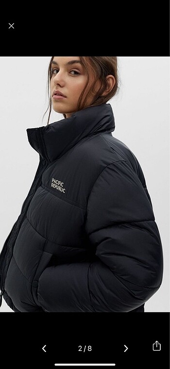 Pull and Bear Pull&Bear siyah şişme mont
