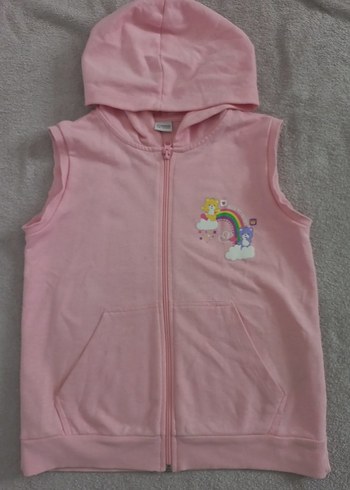 (A002) LCW Kız Çocuk Kapüşonlu Fermuarlı Pembe Yelek