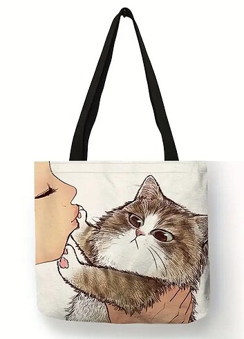 Kedi Motifli Butik Çanta