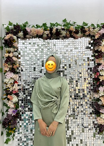40 Beden çeşitli Renk Chloe Tesettür Taşlı Abiye