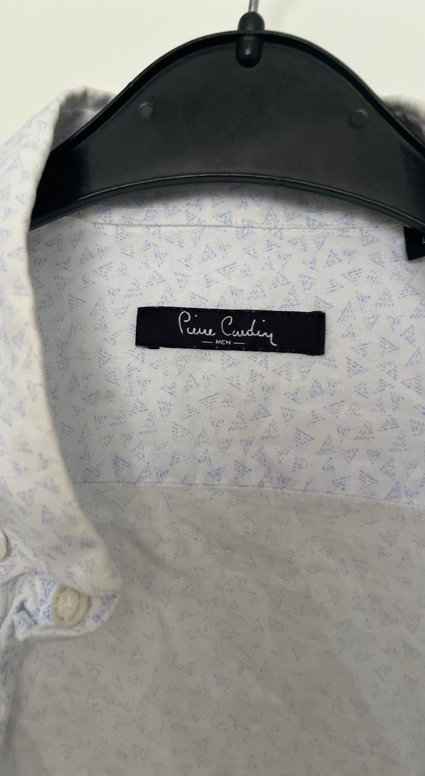 Erkek Keten Gömlek, Uzun Kollu, Düğmeli, Beyaz - Görsel 5