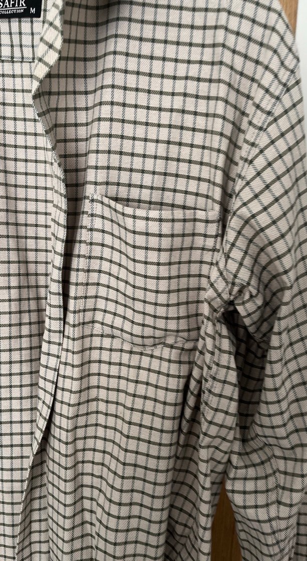 Erkek Bej Pamuklu Uzun Kollu Gömlek - Görsel 2