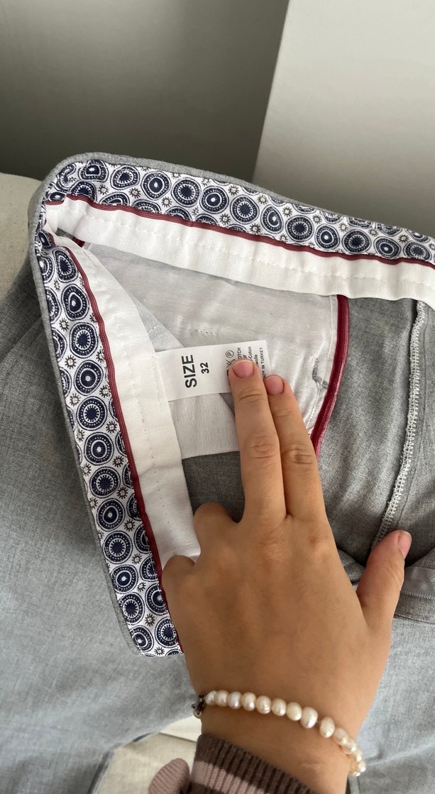 Gri Keten Erkek Pantolon, Kemerli, Regular Fit - Görsel 3