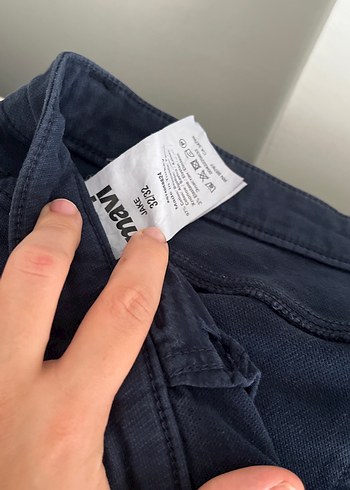 Erkek Lacivert Kemerli Denim Pantolon - Görsel 3
