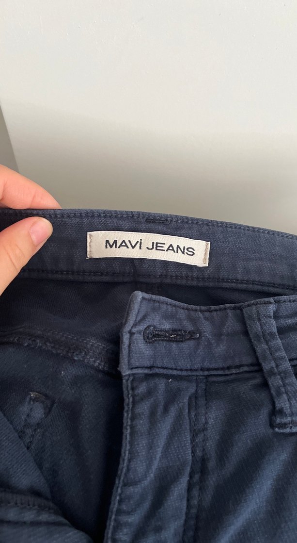 Erkek Lacivert Kemerli Denim Pantolon - Görsel 2