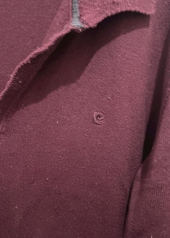 Bordo Süet Görünümlü Düğmeli Erkek Kazak - Görsel 2