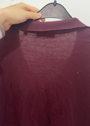 Bordo Süet Görünümlü Düğmeli Erkek Kazak - Görsel 4