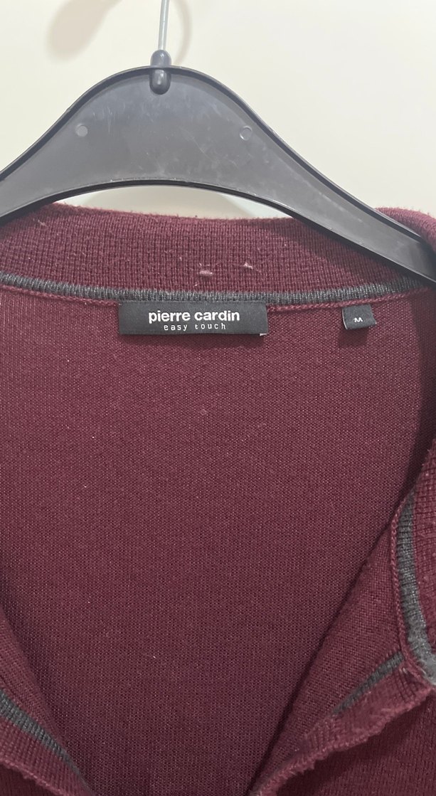 Bordo Süet Görünümlü Düğmeli Erkek Kazak - Görsel 3