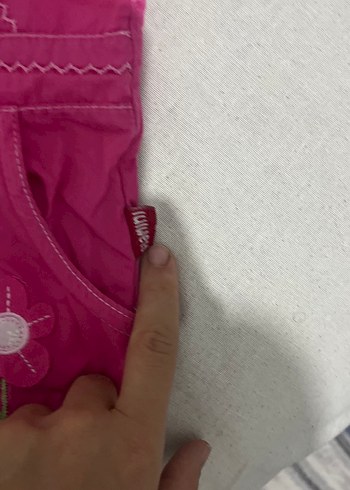 Pembe Nakışlı Kız Çocuk Askılı Tulum - Görsel 3