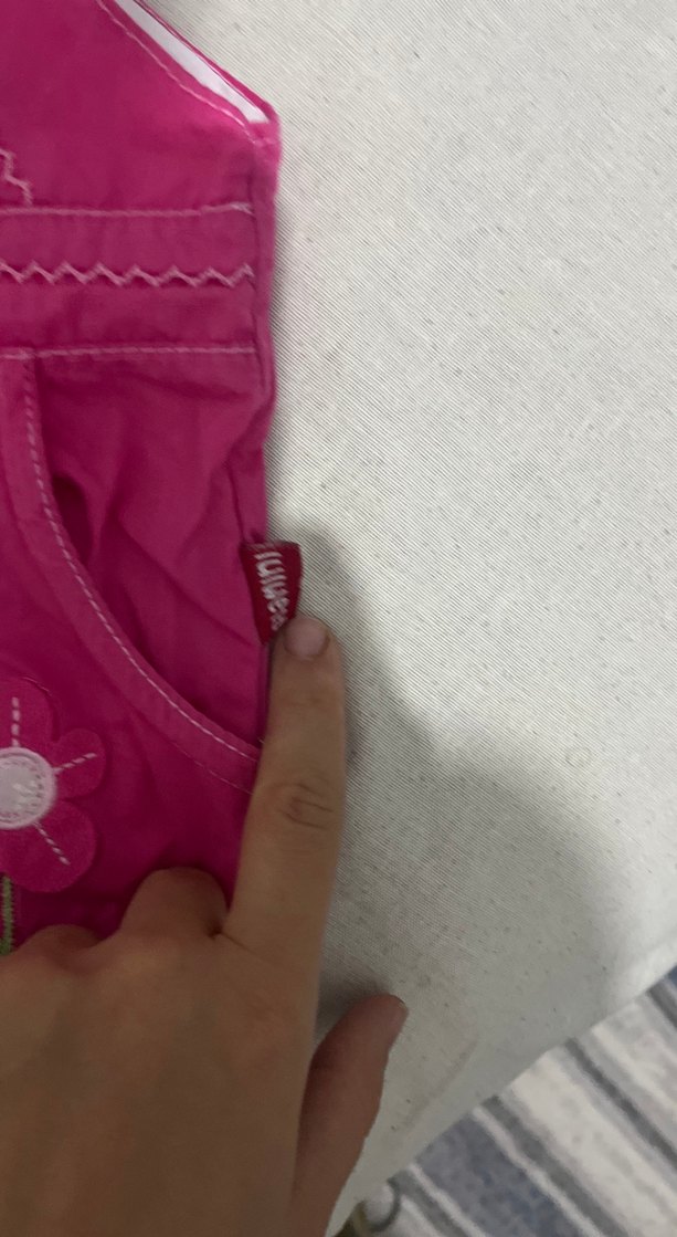 Pembe Nakışlı Kız Çocuk Askılı Tulum - Görsel 3