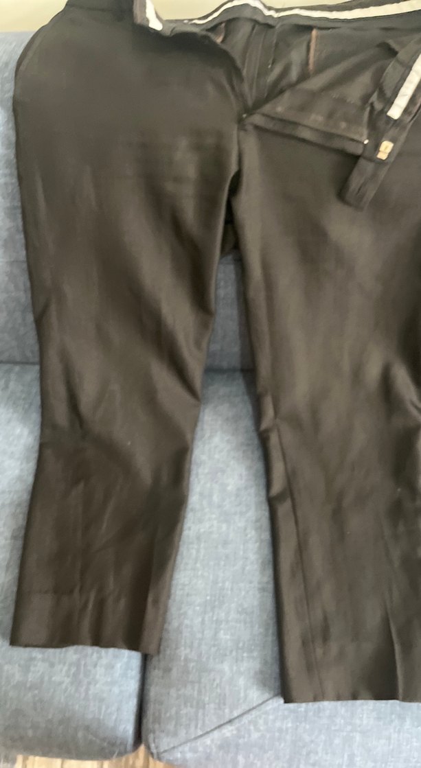 Erkek Siyah Keten Kemerli Kumaş Pantolon - Görsel 5