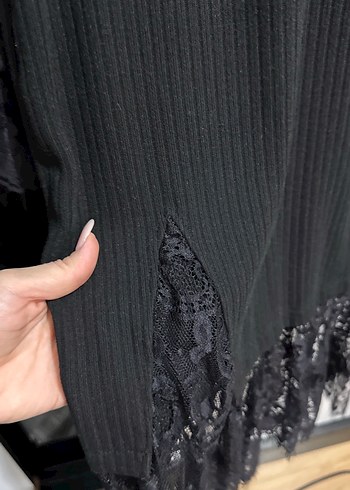 Uzun Kollu Siyah Gotik Elbise - Görsel 3