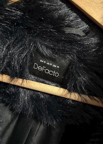 Siyah Kadın Kürk Detaylı Midi Boy Mont - Görsel 3