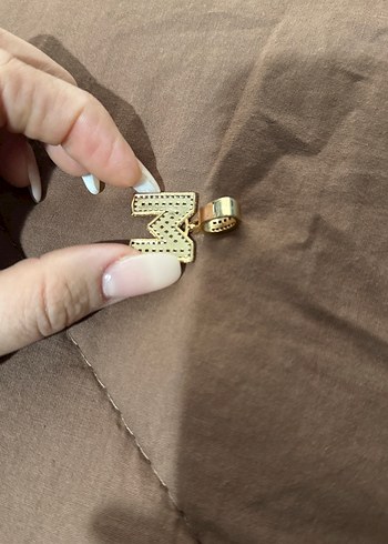 Altın Renkli çelik kolye ucu  M harfi - Görsel 3