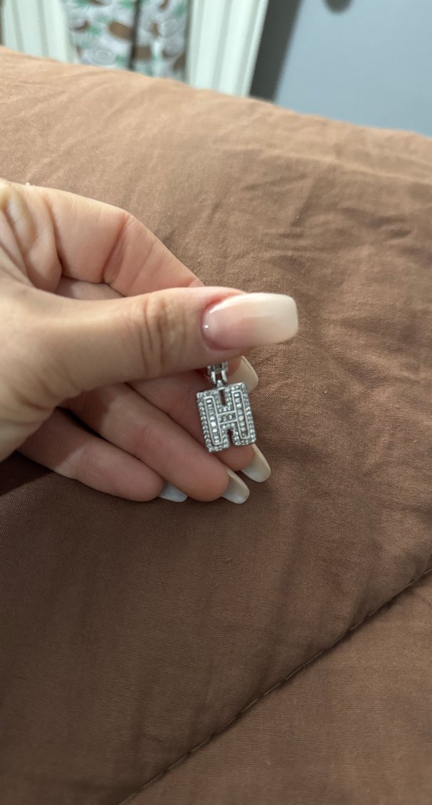 Çelik kolye ucu H harfi - Görsel 3