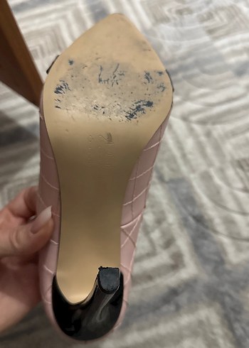 Moschino Pembe Rugan Stiletto Kadın Ayakkabı - Görsel 3