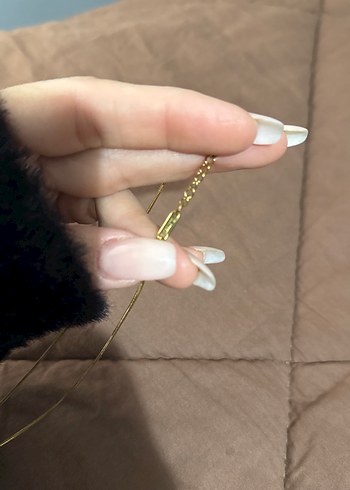 Altın Renkli Midi Kolye - Annem Desenli çelik - Görsel 2