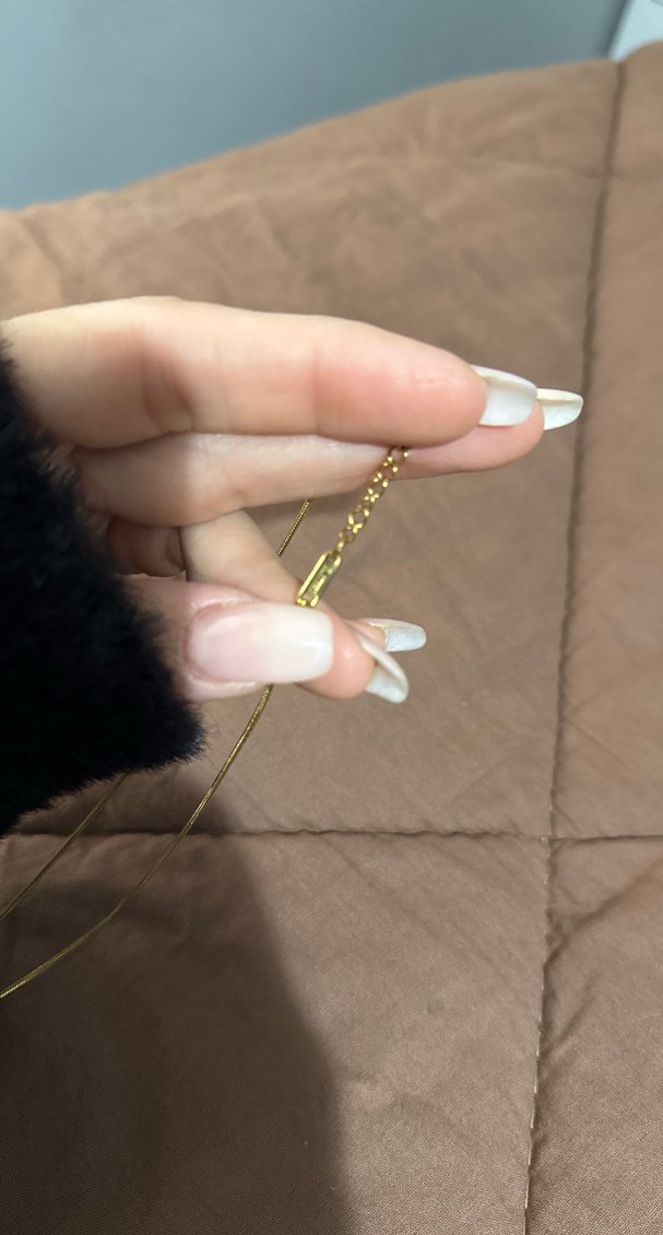 Altın Renkli Midi Kolye - Annem Desenli çelik - Görsel 2