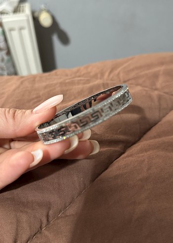 Payetli Yılan Desenli Kadın Bileklik Çelik - Görsel 4