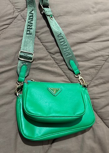 Yeşil Fermuarlı Deri Kadın Çanta - Görsel 4