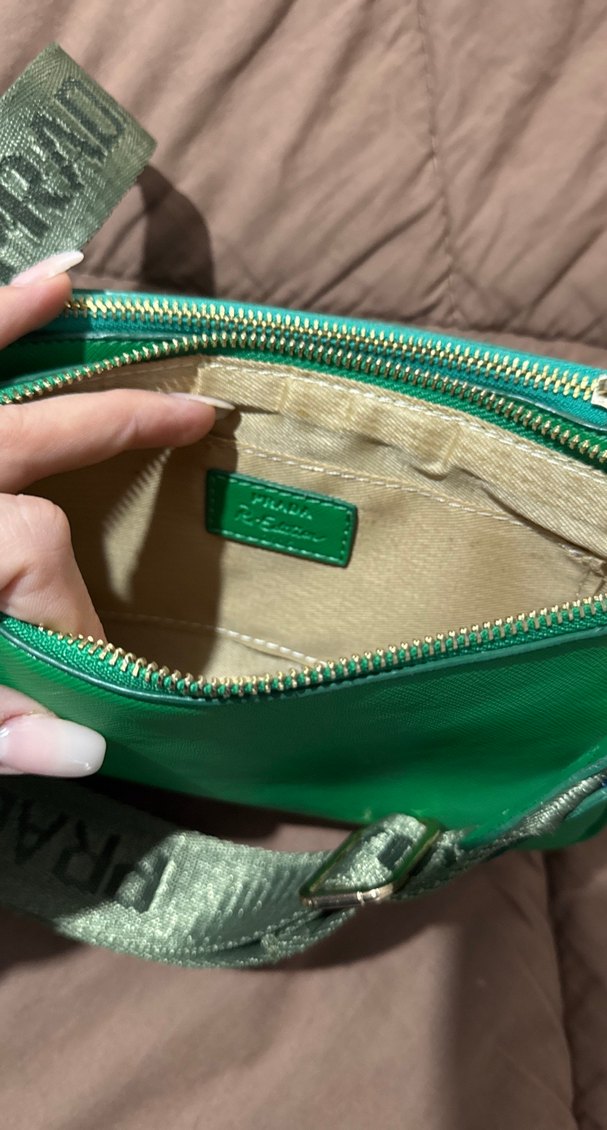 Yeşil Fermuarlı Deri Kadın Çanta - Görsel 3