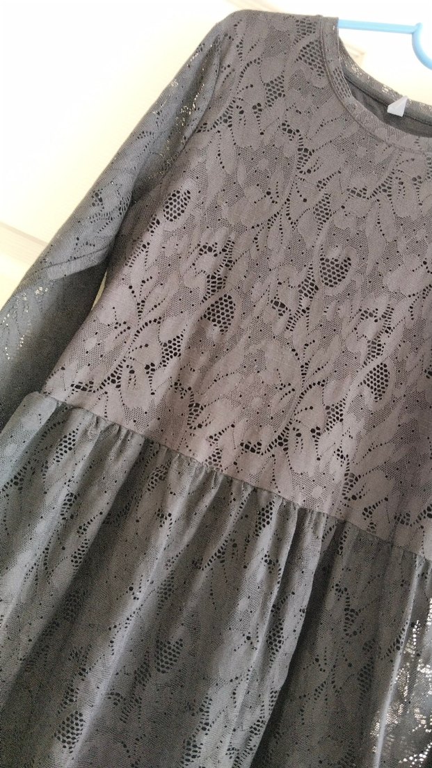 Diger Siyah Dantel Uzun Kollu Uzun Elbise - Görsel 3