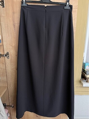 antrasit 38 beden krep kumaş düz etek - Görsel 2