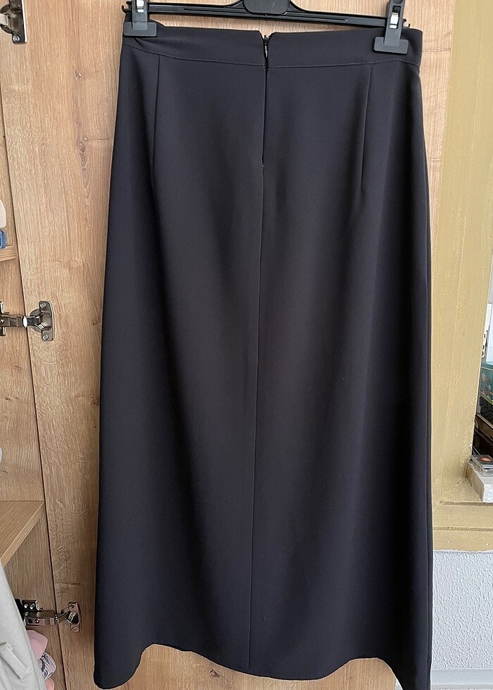 antrasit 38 beden krep kumaş düz etek - Görsel 2