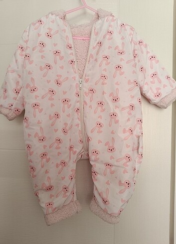 Kız bebek içi yünlü peluş tulum