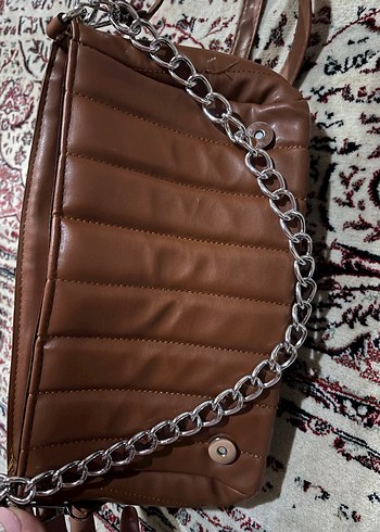 Bohem Desenli Kahverengi Deri Kadın Çanta - Görsel 3