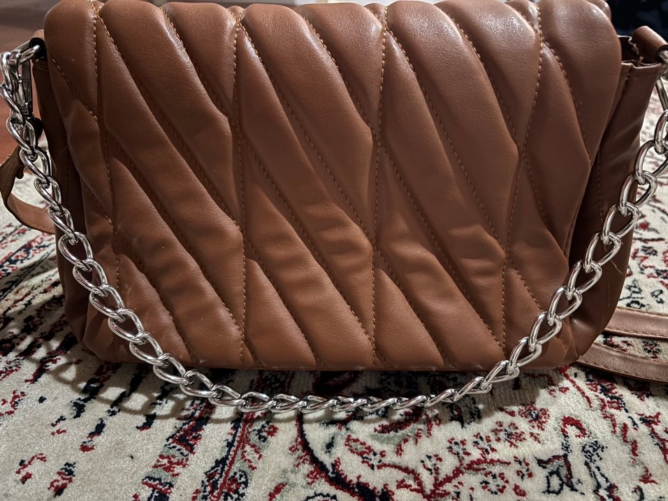 Bohem Desenli Kahverengi Deri Kadın Çanta - Görsel 4