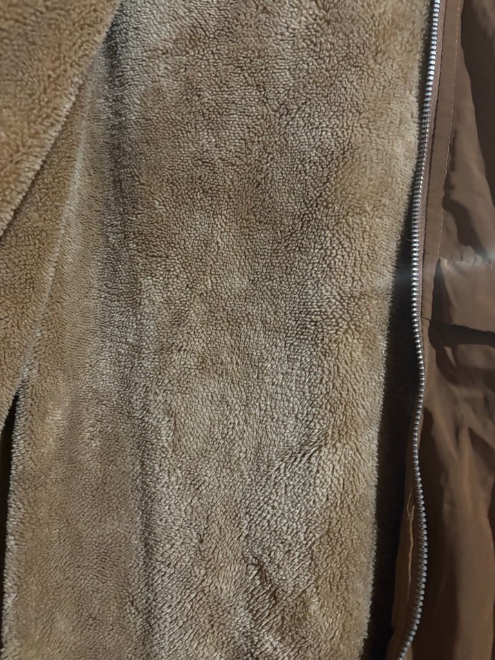 Kahverengi Uzun Kadın Mont Kürklü - Görsel 2