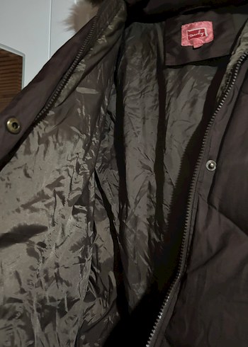 Kahverengi Kürklü Midi Kadın Kışlık Mont - Görsel 4