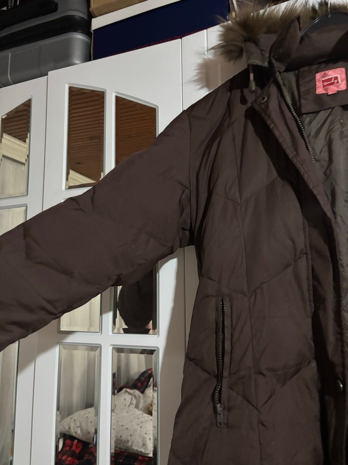 Kahverengi Kürklü Midi Kadın Kışlık Mont - Görsel 2